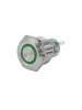 GQ22-L-11E/G/220V/S, зелёный, металл, 1п, цилиндр с подсветкой 220В AC/DC, d22мм, IP65, выключатель кнопочный  (ЭТ)