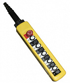 ПКТ-100Б У2, IP65, кнопка БЛОКИРОВКА с фиксацией (красная), вверх, вниз, влево, вправо, вперед, назад, по часовой, против часовой, быстрее, медленнее, 10NO, пост кнопочный  (ЭТ)