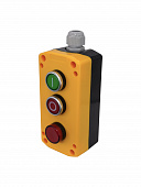 ПКУ22-33V2M-65У1, 1 зелёный цилиндр "I" (НО), 1 красный цилиндр "O" (НЗ), лампа красная 220В AC, пост управления, IP65  (ЭТ)