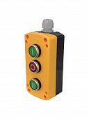 ПКУ22-3401-65У1, 1 зелёный цилиндр "I" (НО), 1 зелёный цилиндр "II" (НО), 1 красный цилиндр "O" (НЗ), пост управления, IP65  (ЭТ)