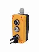 ПКУ22-3441-65У1, 1 переключатель на два положения с фиксацией с ключом (НО), 1 белый цилиндр "↑" (НО), 1 чёрный цилиндр "↓" (НО), пост управления, IP65  (ЭТ)